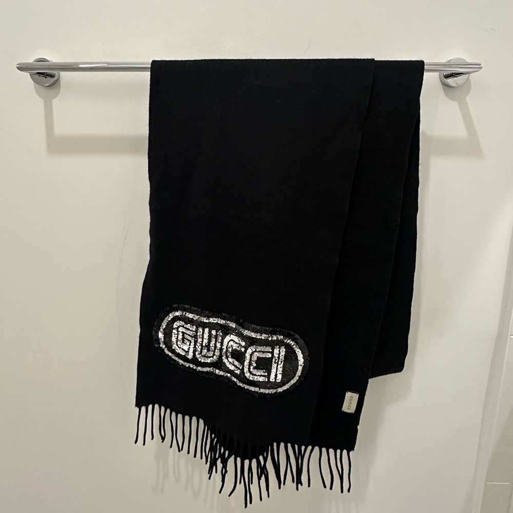 Authentic Black sequin Gucci scarf
